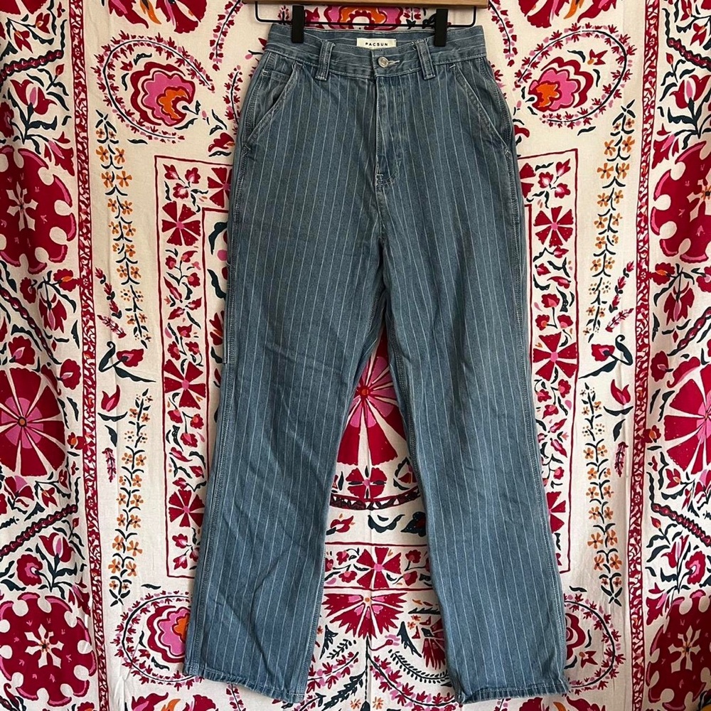 PacSun High Rise Striped Mom Jean!